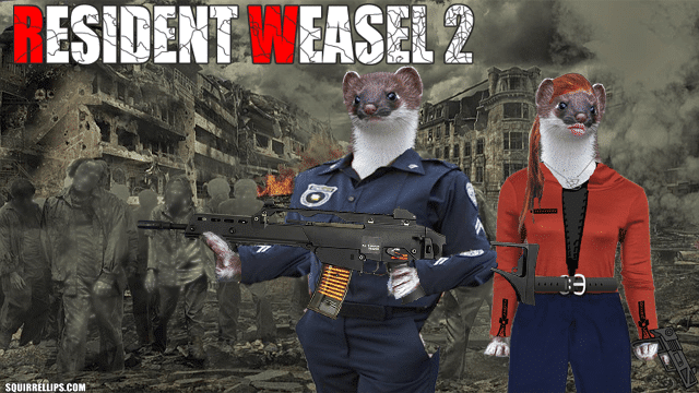 Parody of Resident Evil 2 video game called Resident Weasel 2.
