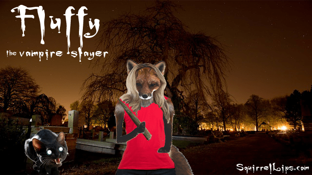 Buffy the Vampire Slayer parody with a red fox playing Buffy.
