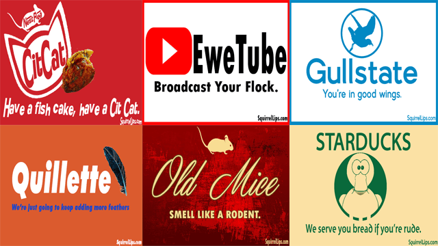 Six commercial parodies with animal themes.